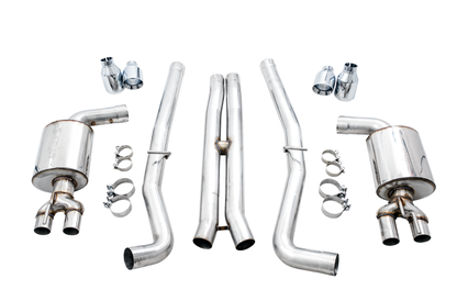 AWE Tuning 2015+ Challenger 5.7L Touring Edition Exhaust - Non-Resonated - Chrome Silver Quad Tips 3020-42076 3020-42076 Photo - out of package