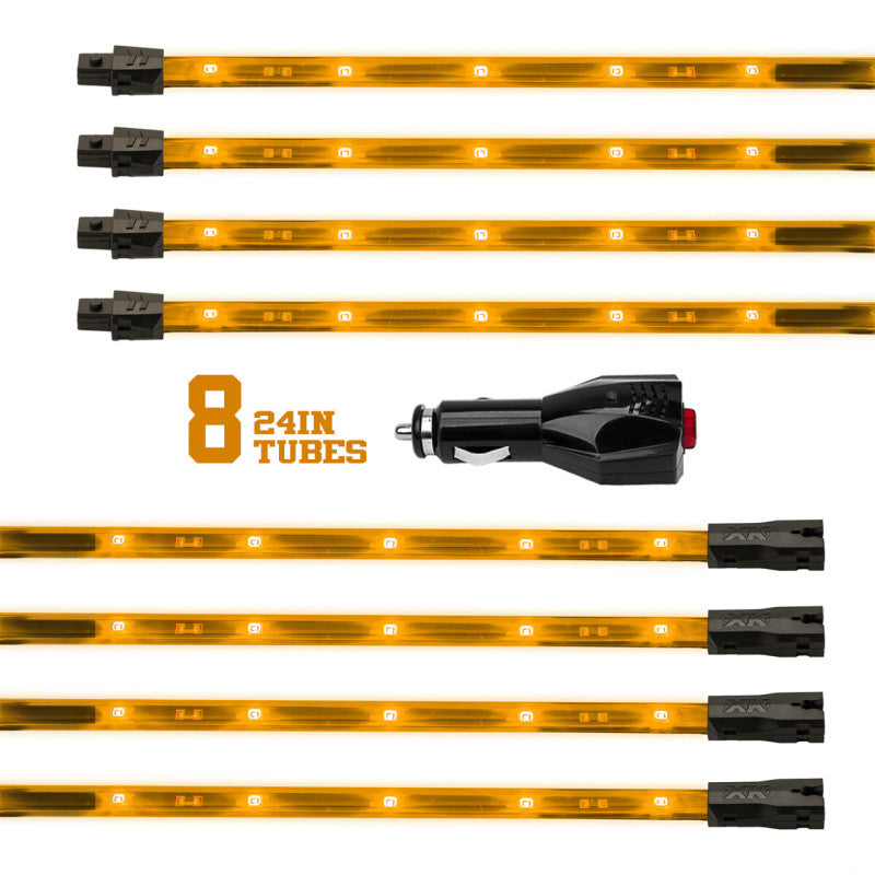 XKGLOW XK Glow Tube Single Color Underglow LED Accent Light Car/Truck Kit Amber - 8x24In XK041002-A XK041002-A User 1