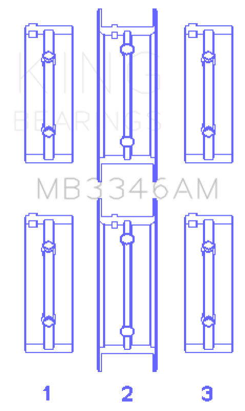 King Engine Bearings Subaru 1800Cc 1980 On (Size +1.0mm) Main Bearing Set MB3346AM1.0 MB3346AM1.0 Photo - Primary