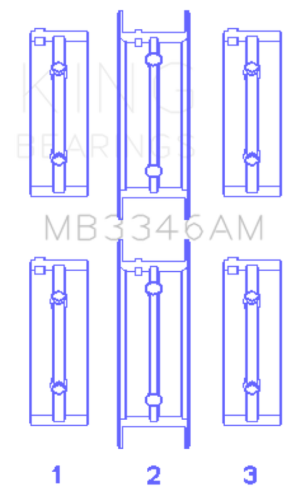 King Engine Bearings Subaru 1800Cc 1980 On (Size +1.0mm) Main Bearing Set MB3346AM1.0 MB3346AM1.0 Photo - Primary