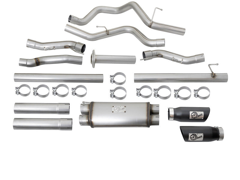 aFe MACH Force-Xp 3in Stainless Steel Cat-Back Exhaust System w/Black Tip: 49-43045-B Photo - Unmounted