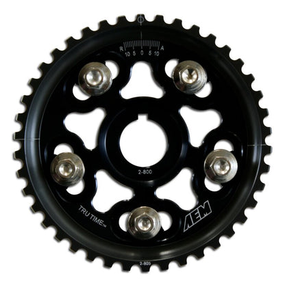 AEM Electronics Tru-Time Cam Gear Black 5-Bolt Honda H22A1 & H22A4 23-801BK Photo - Primary