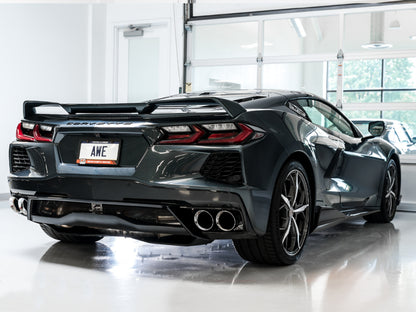 AWE Tuning 2020 Chevrolet Corvette (C8) Touring Edition Exhaust - Quad Chrome Silver Tips 3015-42151 3015-42151 Photo - Mounted