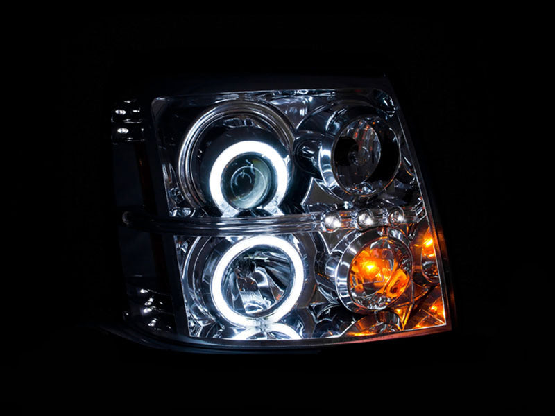 Anzo 2003-2006 Cadillac Escalade Projector Headlights w/ Halo Chrome (CCFL) 111176 Photo - Mounted