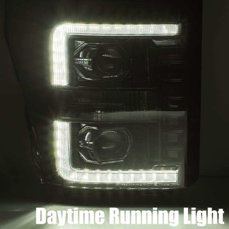 AlphaRex 11-16 Ford F-350 SD LUXX LED Proj Headlights Plank Style Chrm w/Activ Light/Seq Signal/DRL 880145 880145 User 3