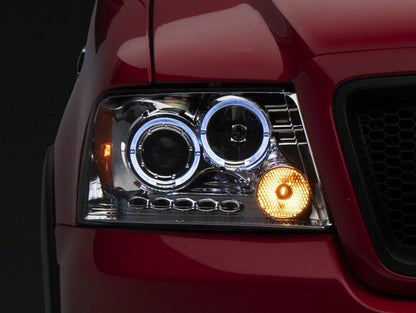 Raxiom 04-08 Ford F-150 Dual LED Halo Projector Headlights- Chrome Housing (Clear Lens) T542850 T542850 Photo - Close Up