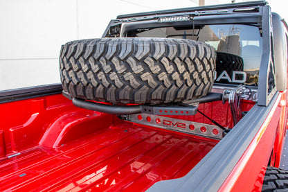 DV8 Offroad 2019+ Jeep Gladiator In-Bed Adjustable Tire Carrier TCGL-01 TCGL-01 Photo - Mounted