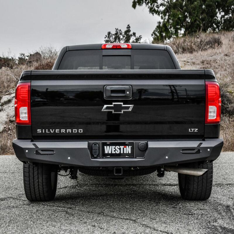 Westin 14-18 Chevy Silverado 1500 Pro-Series Rear Bumper - Textured Black 58-421005 58-421005 Photo - Mounted