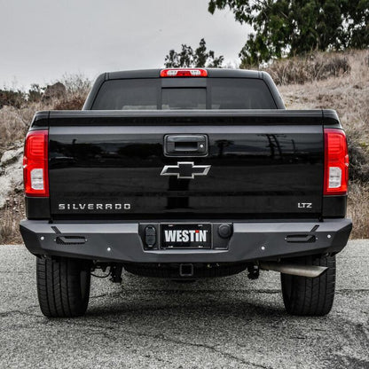 Westin 14-18 Chevy Silverado 1500 Pro-Series Rear Bumper - Textured Black 58-421005 58-421005 Photo - Mounted