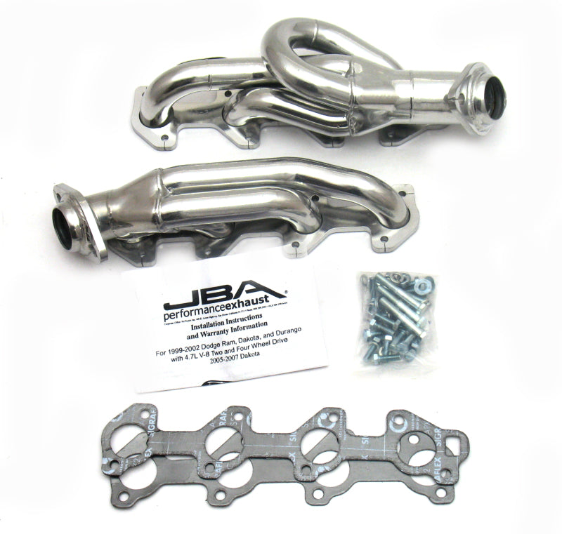 JBA 02-03 Dodge Ram 4.7L PowerTech 1-1/2in Primary Silver Ctd Cat4Ward Header 1949S-1JS 1949S-1JS Photo - Primary