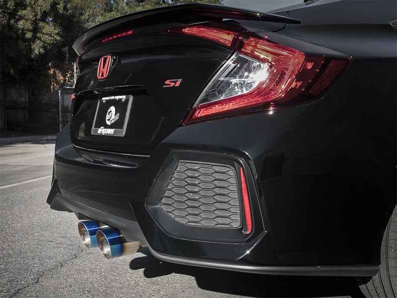 aFe Takeda 3 IN 304 Stainless Steel Cat-Back Exhaust System w/ Blue Flame 49-36621-L Photo - Mounted
