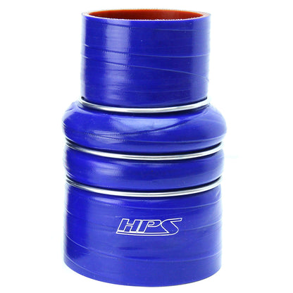 HPS Performance Products HPS 3-1/2" - 4" ID, 6" Length, Silicone Charge Air Cooler CAC Hose Double Hump Reducer Coupler Bellow Cold Side, High Temp 4-ply Reinforced, 89mm - 102mm ID