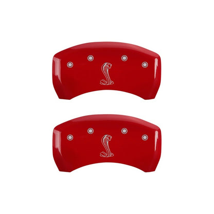 MGP Rear set 2 Caliper Covers Engraved Rear Snake Red finish silver ch 10010RCNKRD 10010RCNKRD Photo - Primary
