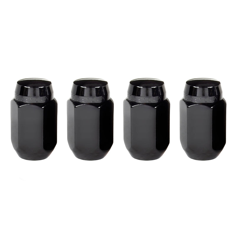 McGard Hex Lug Nut (Cone Seat) M14X1.5 / 22mm Hex / 1.635in. Length (4-Pack) - Black 64072 64072 Photo - out of package