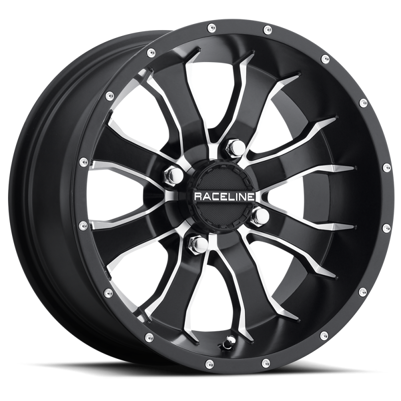 Raceline A77 Mamba 14x7in / 4x115 BP / 10mm Offset / 80.3mm Bore - Black & Machined Wheel A7747015-52 A7747015-52 Photo - Primary