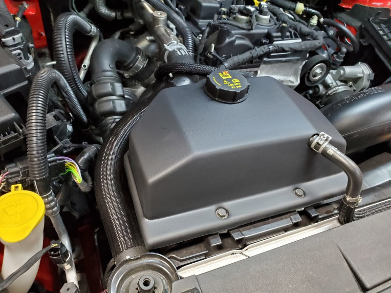 JLT 15-19 Ford Mustang Black Textured Coolant Tank Cover JLTCTC-FM15 JLTCTC-FM15 Photo - Primary