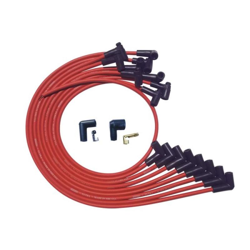 Moroso SBC Over Valve Cover 90 Plug HEI Ultra Spark Plug Wire Set - Red 52025 52025 User 1
