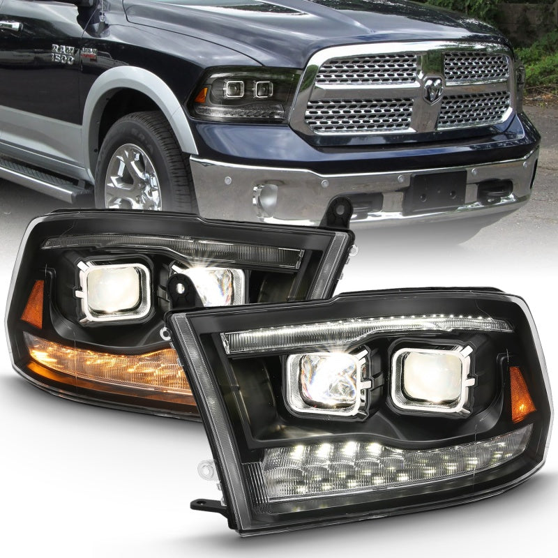 ANZO 2009-2018 Dodge Ram 1500 Projector H.L. Switchback Chrome Amber 111442 111442 Photo - Primary