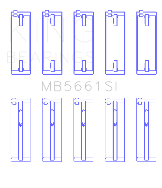 King Engine Bearings King Volkswagen AMB/BYK/BBX (Size STD) Silicon Bi-Metal Aluminum Main Bearing Set MB5661SI MB5661SI Photo - Primary