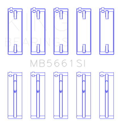 King Engine Bearings King Volkswagen AMB/BYK/BBX (Size STD) Silicon Bi-Metal Aluminum Main Bearing Set MB5661SI MB5661SI Photo - Primary