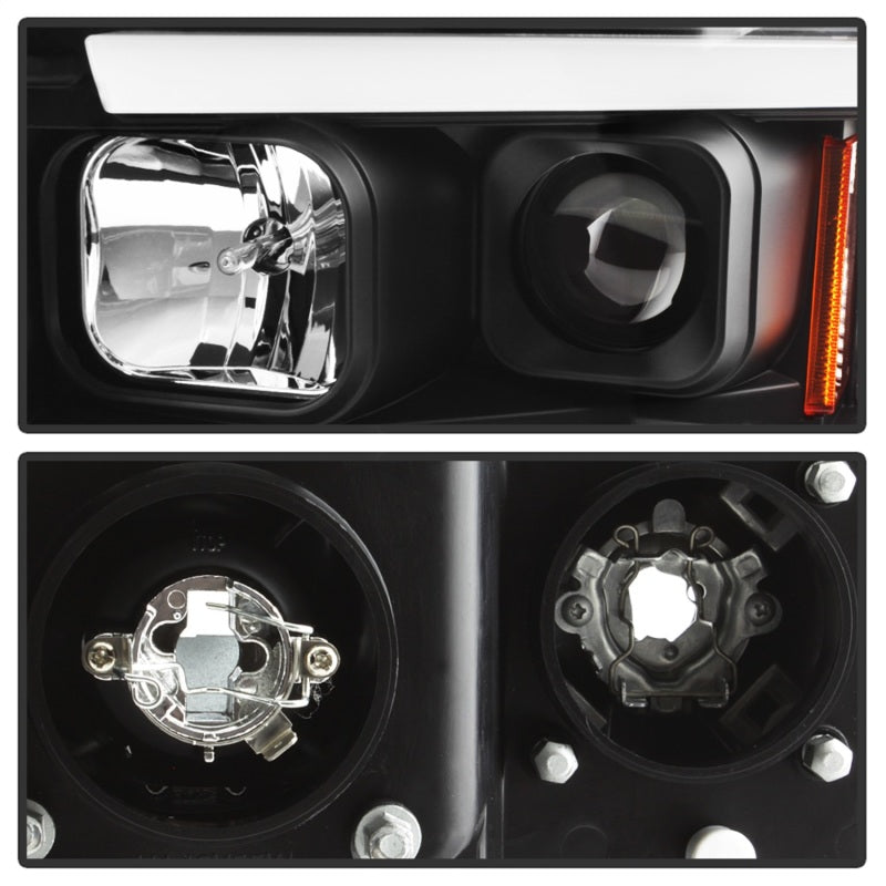 Spyder 02-05 Dodge Ram 1500 Light Bar Projector Headlights - Black (PRO-YD-DR02V2-LB-BK) 5084606 5084606 Photo - Unmounted