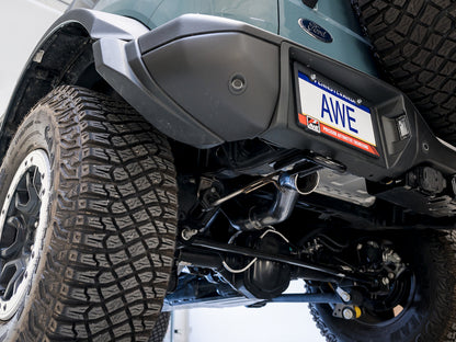 AWE Tuning 2021+ Ford Bronco 0FG Exhaust (No Tips) w/ Bash Guard 3015-21000 3015-21000 Photo - Mounted