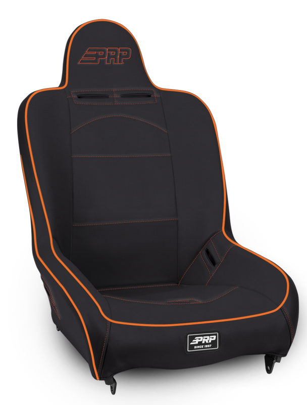 PRP Seats PRP Premier High Back Suspension Seat- Black/Orange Vinyl A100110-201-207 A100110-201-207 Photo - Primary