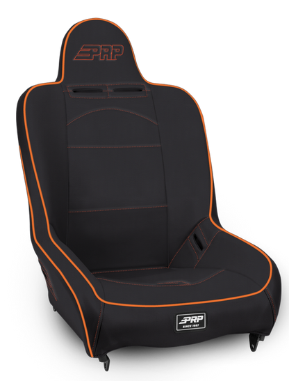 PRP Seats PRP Premier High Back Suspension Seat- Black/Orange Vinyl A100110-201-207 A100110-201-207 Photo - Primary