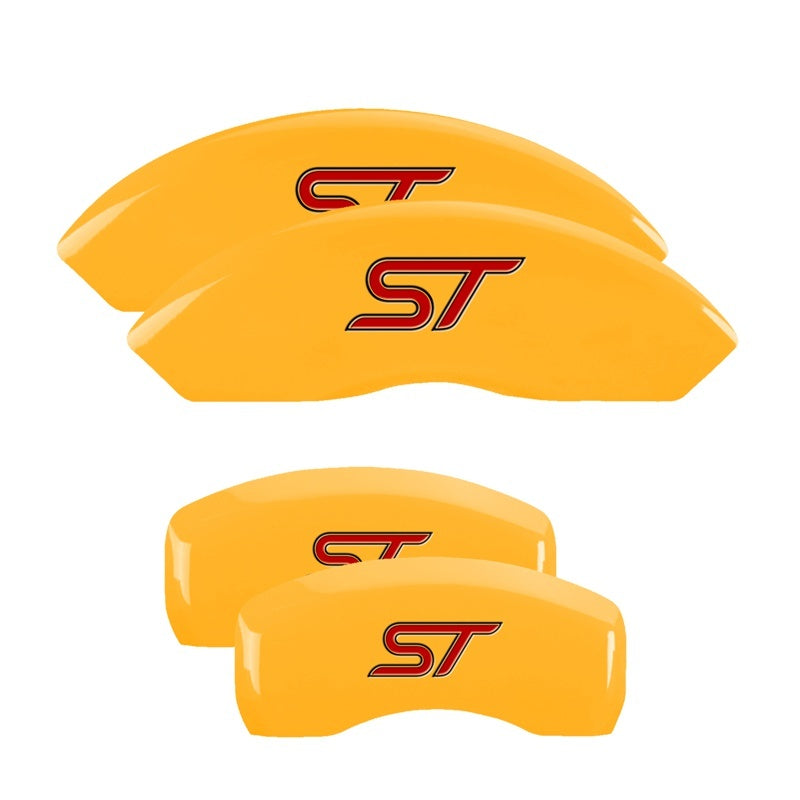 MGP 4 Caliper Covers Engraved Front & Rear No bolts/ST Yellow finish black ch 10231SST1YL 10231SST1YL Photo - Primary