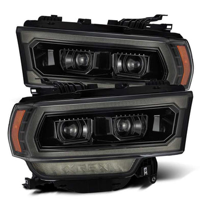 AlphaRex 19-21 Ram 2500 LUXX LED Proj Headlights Plank Style Alpha Blk w/Activ Light/Seq Signal/DRL 880549 880549 Photo - Primary