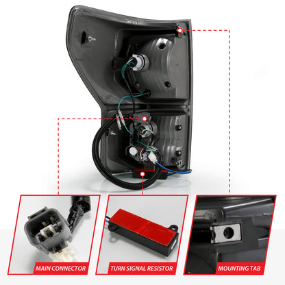 ANZO 2007-2013 Toyota Tundra LED Taillights Plank Style Black w/Smoke Lens 311337 311337 User 4