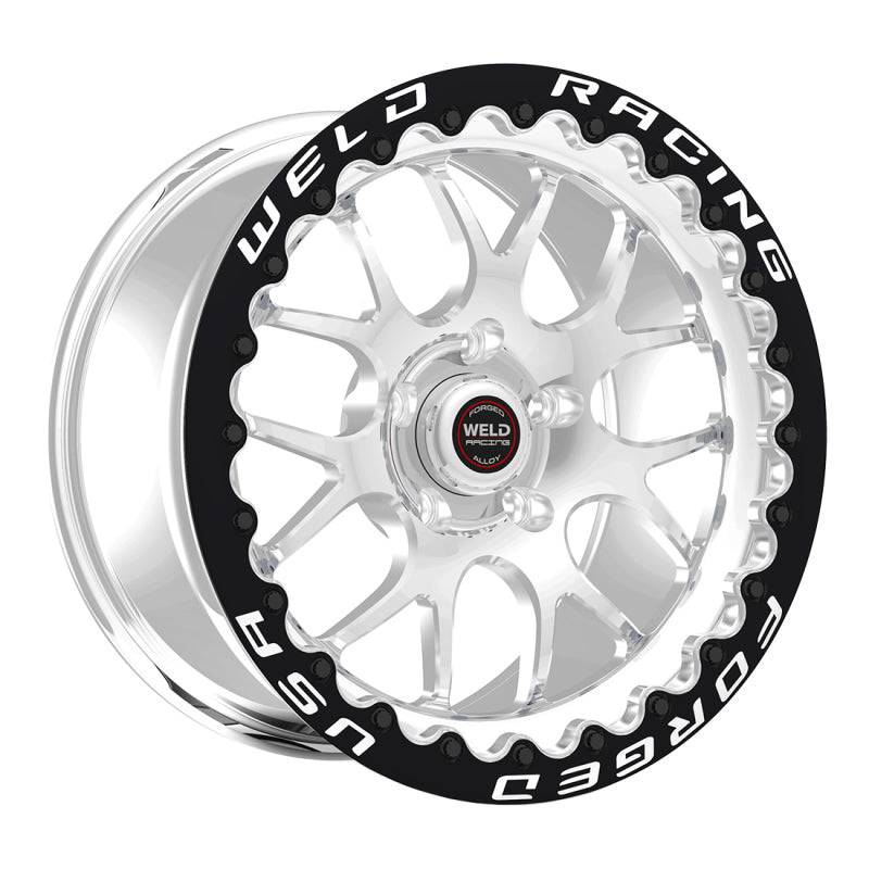 Weld S77 17x10 / 5x115 BP / 6.7in BS Polished Wheel (High Pad) - Black Single Beadlock 77HP7100W67F