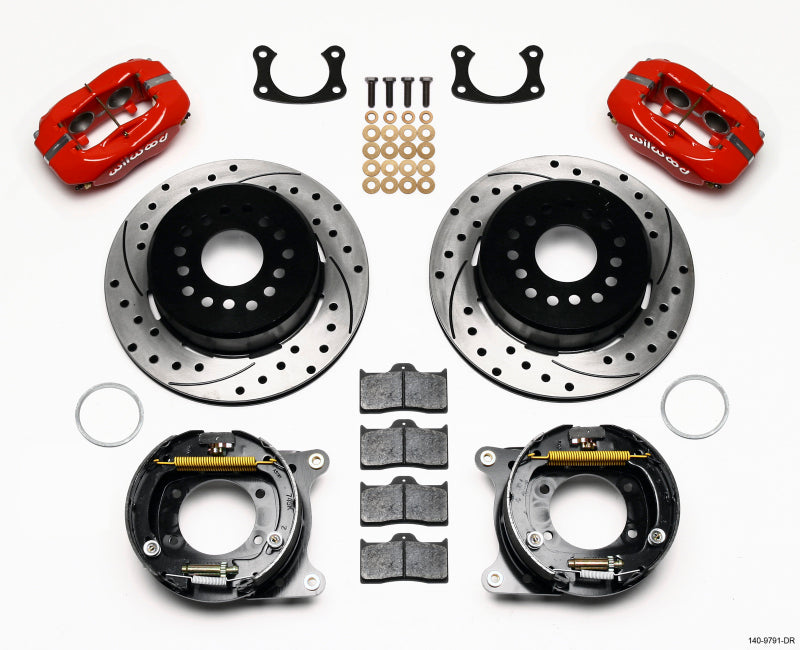 Wilwood FDL P/S Park Brake Kit, Drill, Red New Big Ford 2.50" Offset 140-9791-DR Photo - Primary