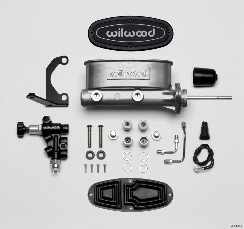 Wilwood HV Tandem M/C Kit w L/H Bracket & Prop Valve - 15/16" Bore-W/Pushrod 261-13626 Photo - Primary