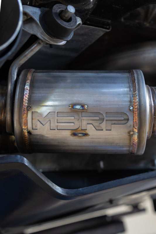 MBRP 20-24 Chevrolet Corvette C8 3in Active Cat Back Quad Split Rear Exit Exhaust w/ AFM Sims S70413CF S70413CF Photo - Close Up