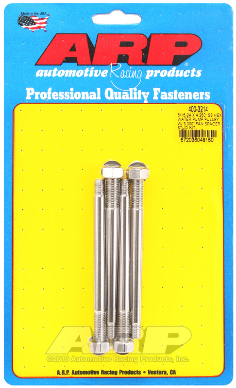 ARP 5/16-24 X 4.250 Water Pump Pulley Stud Kit 400-3214 Photo - Primary