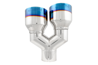 MBRP Burnt End Tip 2.5 ID Dual 4 OD Out 9.55 length Single wall 304 Stainless Steel Pass Side T5177BE T5177BE Photo - Close Up
