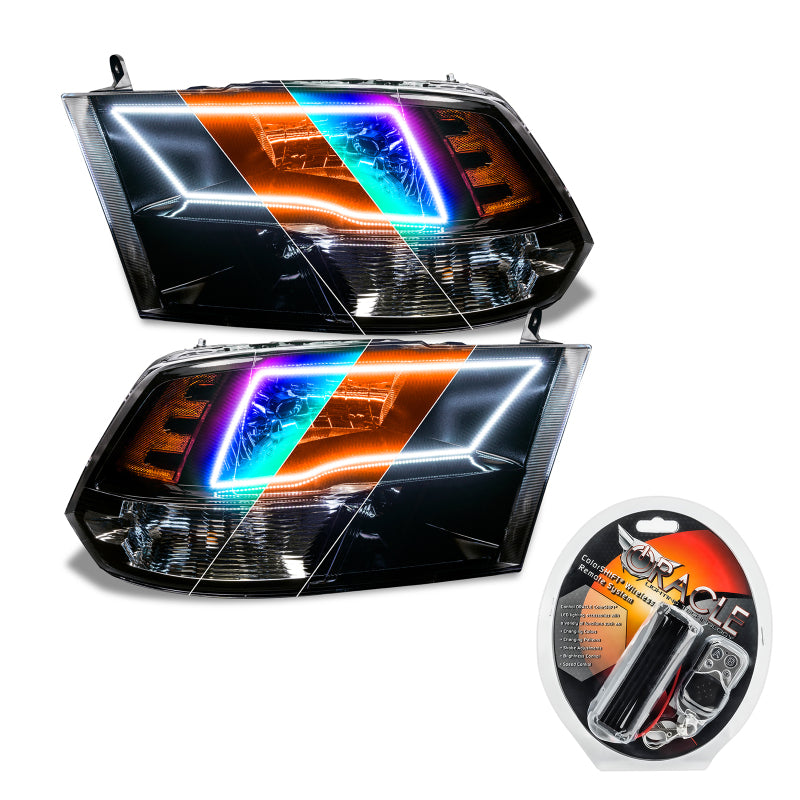 ORACLE Lighting 09-18 RAM 1500 Sport ColorSHIFT Halo Headlights - Blk Housing w/RF Controller 8906-330 8906-330 Photo - Primary