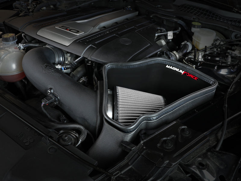 AFe Magnum FORCE Stage-2 Cold Air Intake System w/Pro Dry S Media 18-19 Ford Mustang GT 54-13039D 54-13039D Photo - Mounted