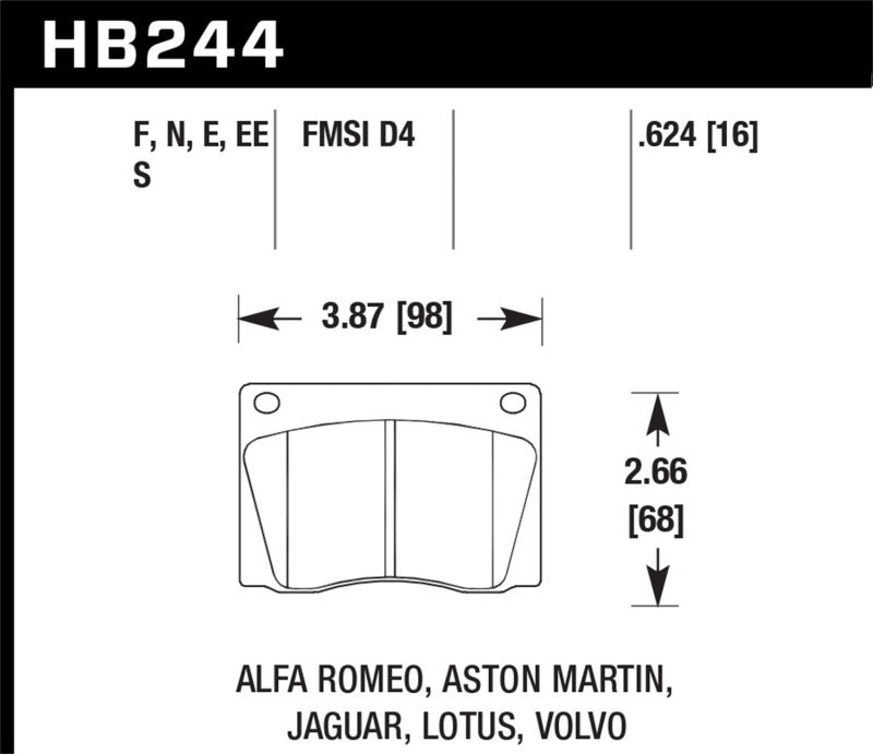 Hawk Performance HAWK ER-1 Brake Pad Sets Brakes, Rotors & Pads Brake Pads - Racing main image