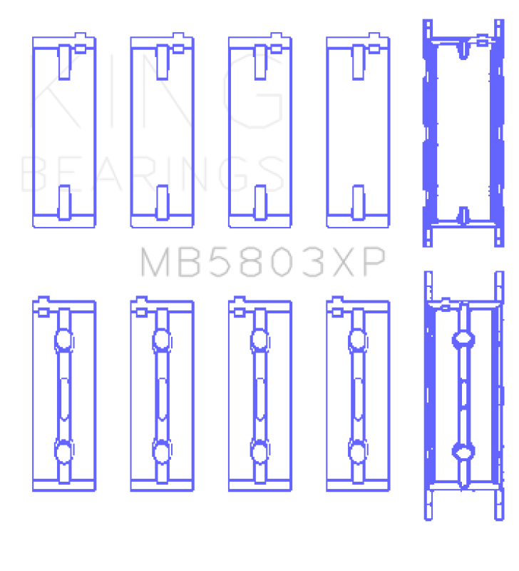 King Engine Bearings King BMW S65B40A Crankshaft Main Bearings Set of 5 MB5803XP MB5803XP Photo - Primary
