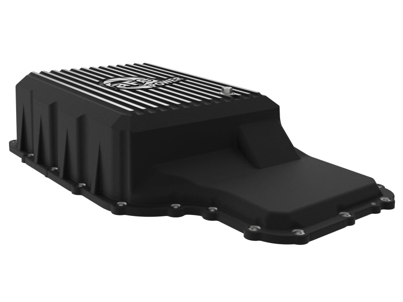 aFe 20-21 Ford Truck w/ 10R140 Transmission Pan Black POWER Street Series w/ Machined Fins 46-71220B 46-71220B Photo - Unmounted