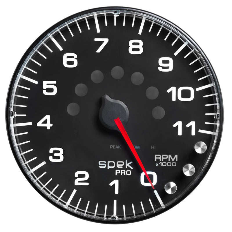 Autometer Gauge, Tachometer, 5", 11k Rpm, w/Shift Light & Peak Mem, Black/Black P239328 User 1