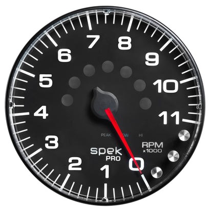 Autometer Gauge, Tachometer, 5", 11k Rpm, w/Shift Light & Peak Mem, Black/Black P239328 User 1