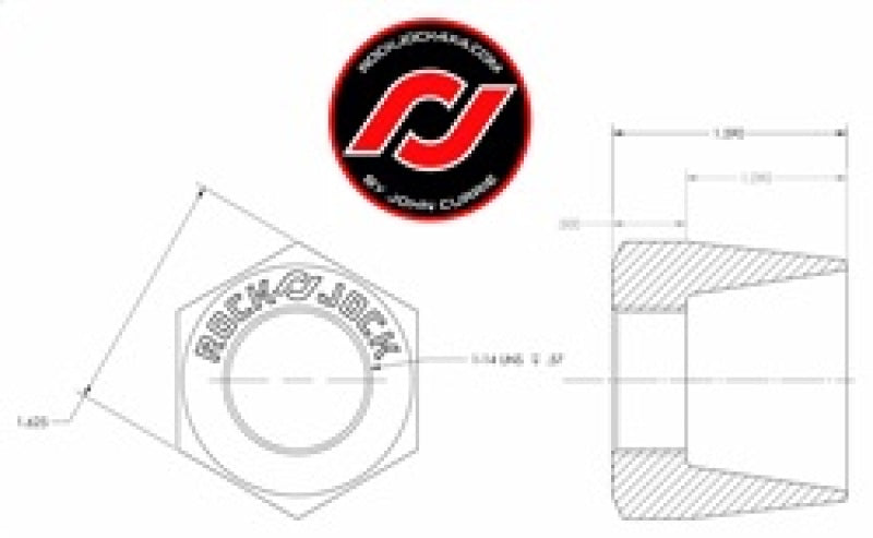 RockJock RockNut Kit Nut and Bung 1in RH Thread RJ-576201-101 RJ-576201-101 Technical Drawing