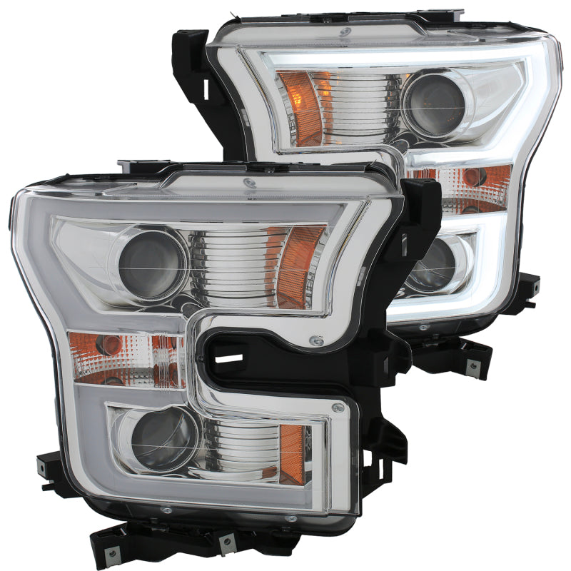 Anzo 2015-2016 Ford F-150 Projector Headlights w/ Plank Style Design Chrome 111348 Photo - Primary