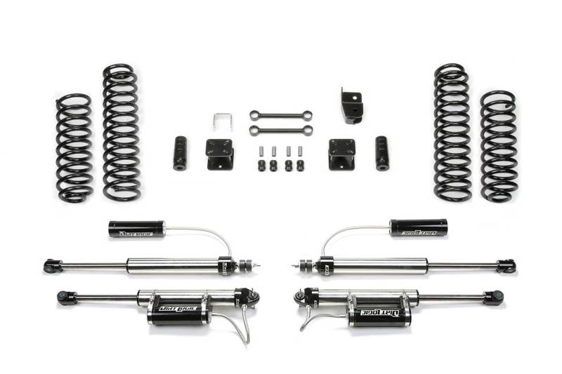 Fabtech 07-18 Jeep JK 4WD 4-Door 3in Sport System w/DL 2.25 Resi Shocks K4084DL K4084DL Photo - Primary