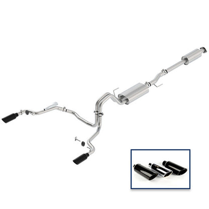 Ford Racing 15-18 F-150 5.0L Cat-Back Touring Exhaust System - Rear Exit Black Chrome Tips M-5200-F1550DTBA M-5200-F1550DTBA Photo - Primary
