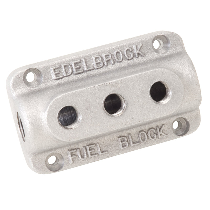Edelbrock Triple Outlet Fuel Block Kit 1285 Photo - out of package