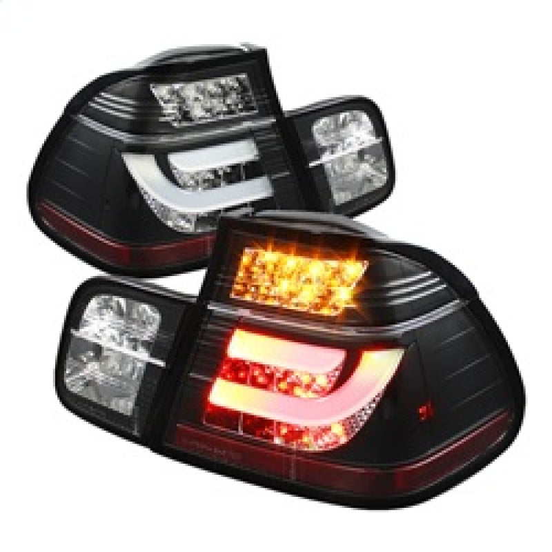Spyder BMW E46 3-Series 99-01 4Dr Light Bar Style LED Tail Lights Black ALT-YD-BE4699-4D-LBLED-BK 5037695 5037695 Photo - Primary